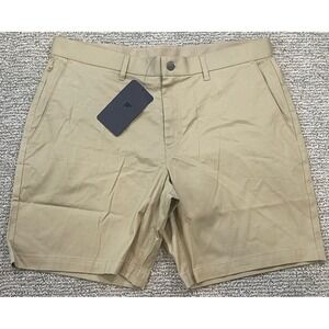 Fabletics Mens‎ 36 The High Side Chino Shorts Stretch Twill Khaki Beige Golf NWT